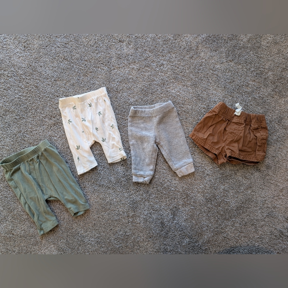 Carter's Kids' Bottoms Set - Green, White, Gray, Brown